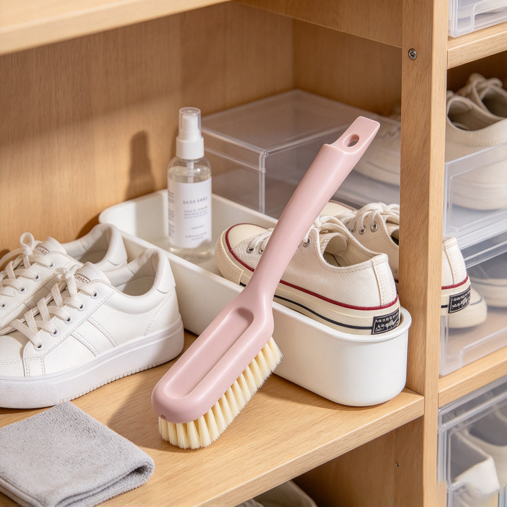 Long-handled household shoe brush
