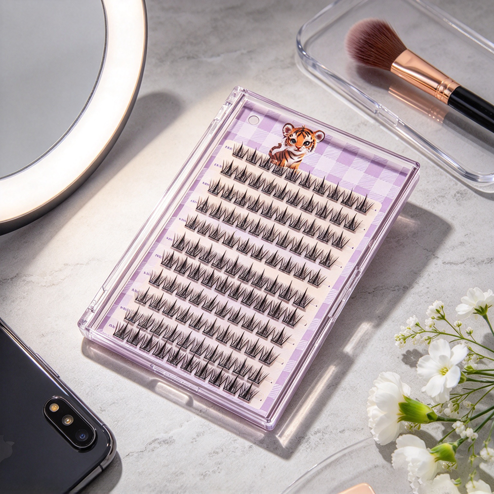 10‑Row Wet‑Tip Individual Cluster False Eyelashes