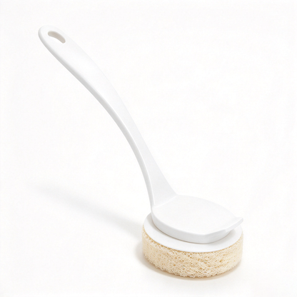 Long‑Handle Replaceable‑Head Natural Loofah Pot Scrub Brush