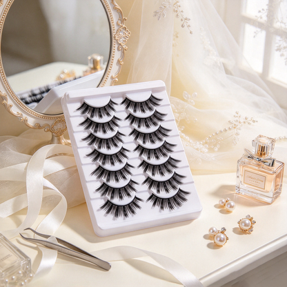 10 Pairs Manga Style Full Strip False Eyelashes