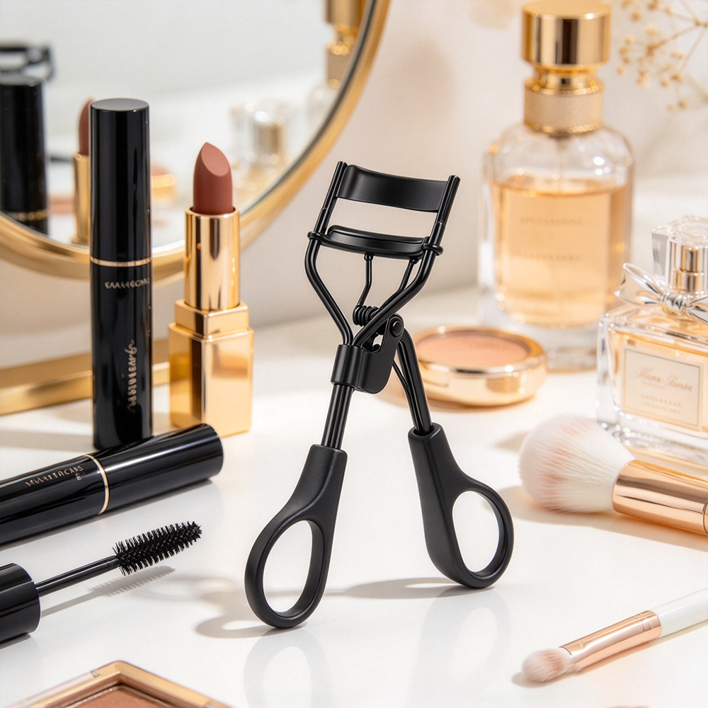 Wide‑Angle Duck‑Tongue Handle Eyelash Curler