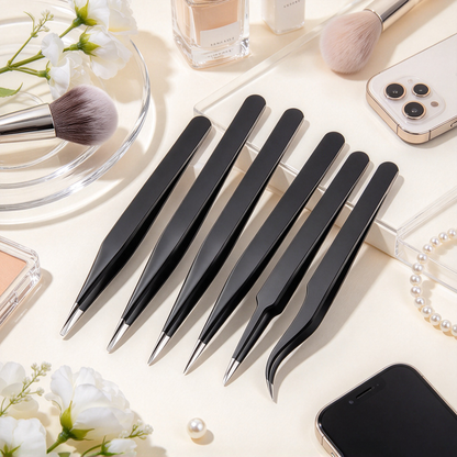 Anti‑Static Stainless Steel Precision Tweezers Set