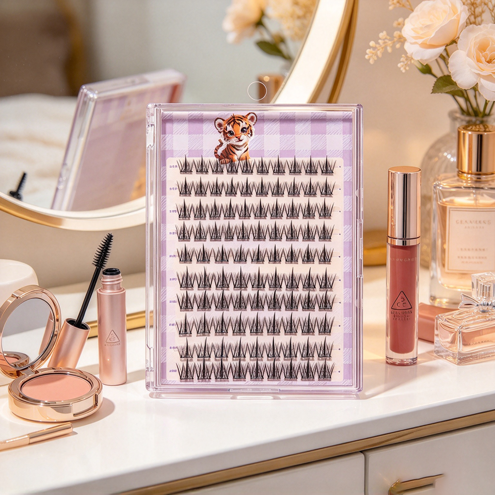 10‑Row Wet‑Tip Individual Cluster False Eyelashes