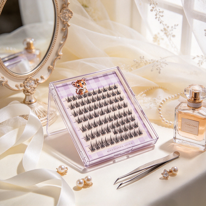 10‑Row Wet‑Tip Individual Cluster False Eyelashes