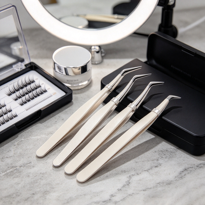 4pc-Precision Stainless Steel Eyelash Extension Tweezers