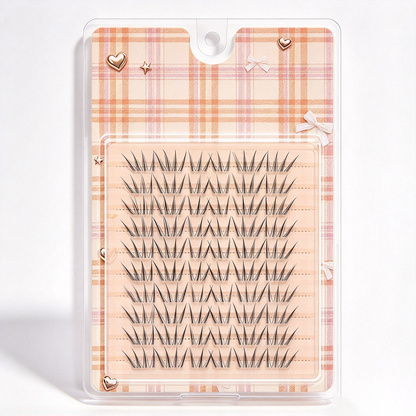 10‑Row Wispy Individual Cluster False Eyelashes