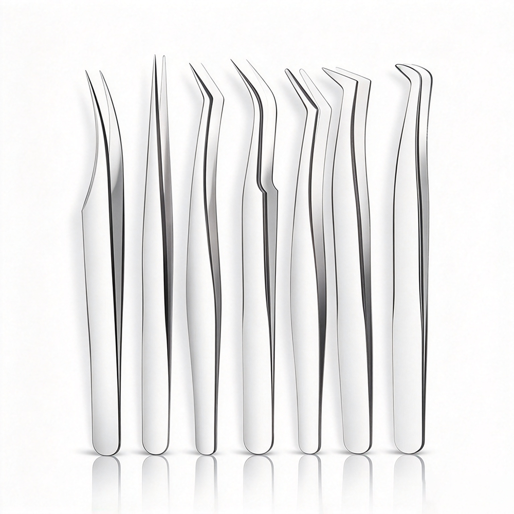 Professional Stainless‑Steel Eyelash Extension Tweezers