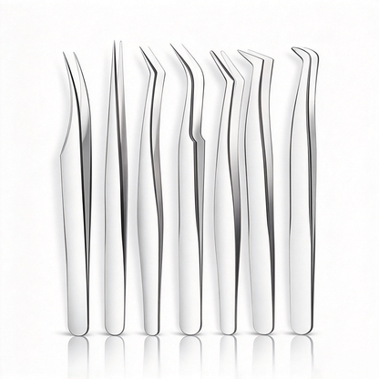 Professional Stainless‑Steel Eyelash Extension Tweezers