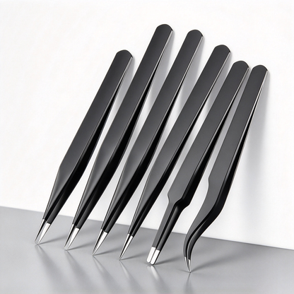 Anti‑Static Stainless Steel Precision Tweezers Set