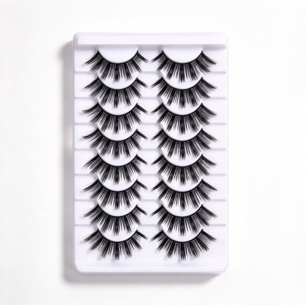 10 Pairs Manga Style Full Strip False Eyelashes